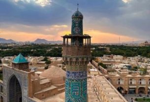گلدسته زیبای مسجد امام اصفهان+عکس