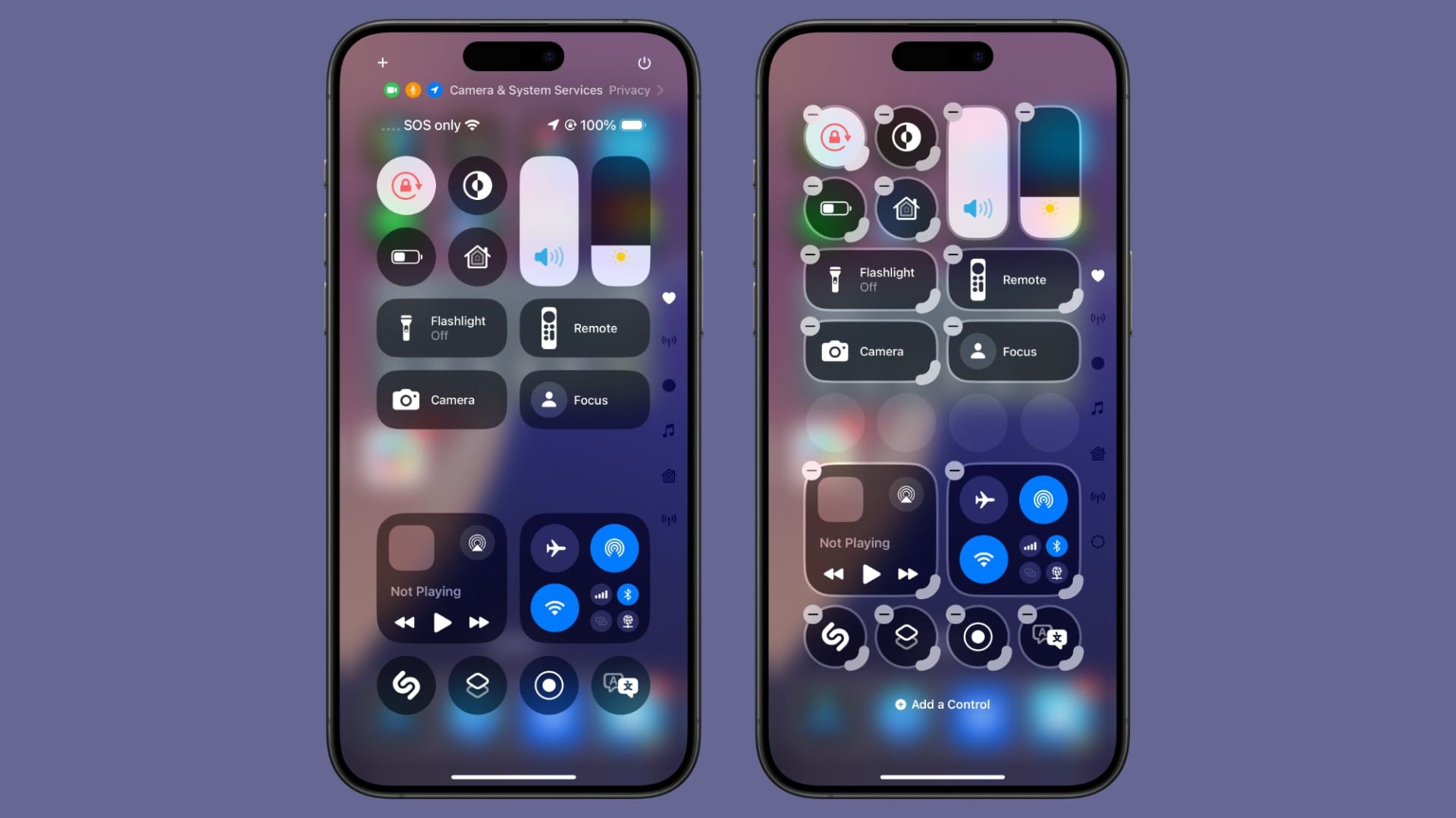 شخصی سازی کنترل سنتر ios 18