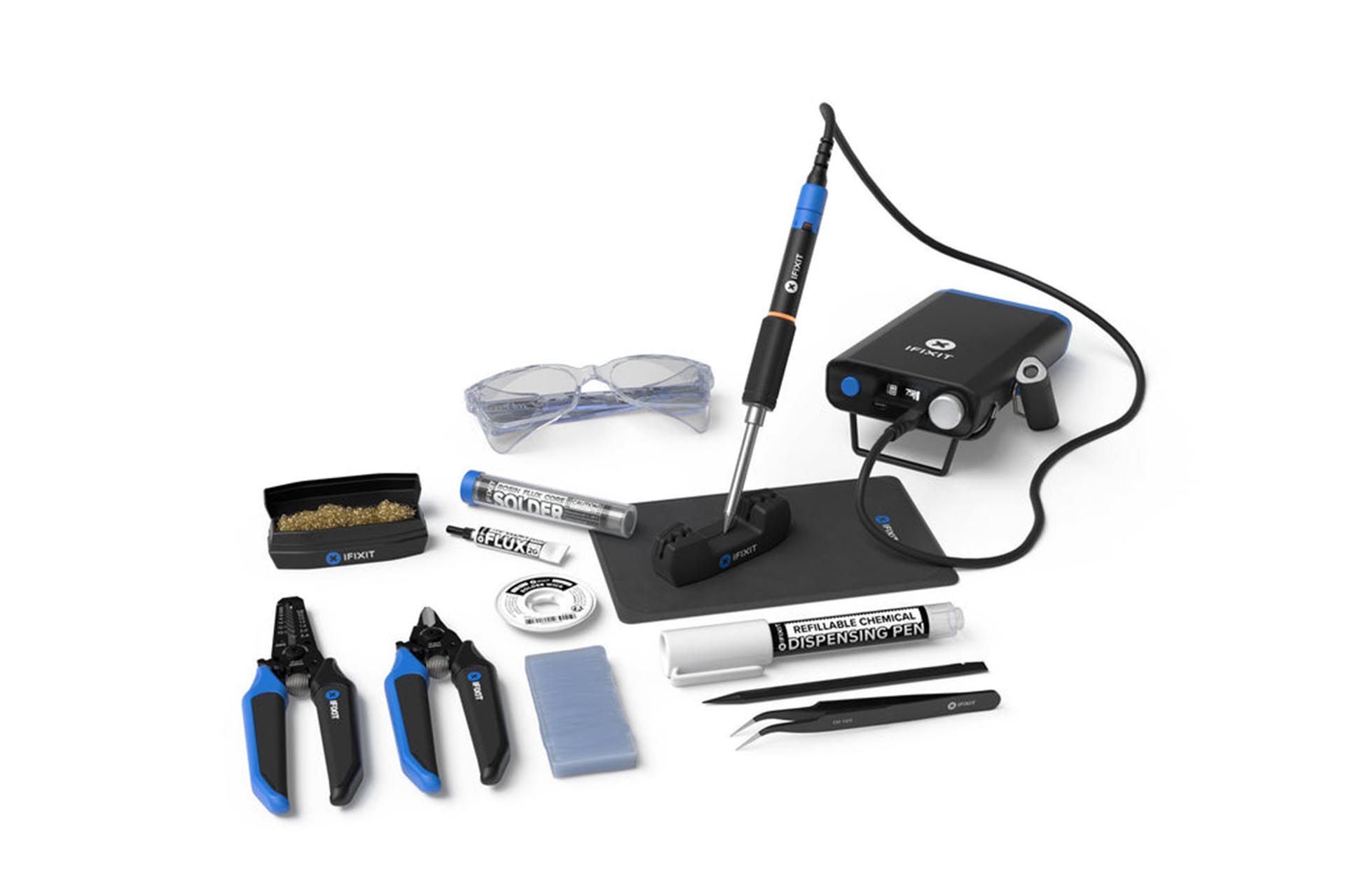 تجهیزات داخل کیت ابزار لحیم کاری iFixit