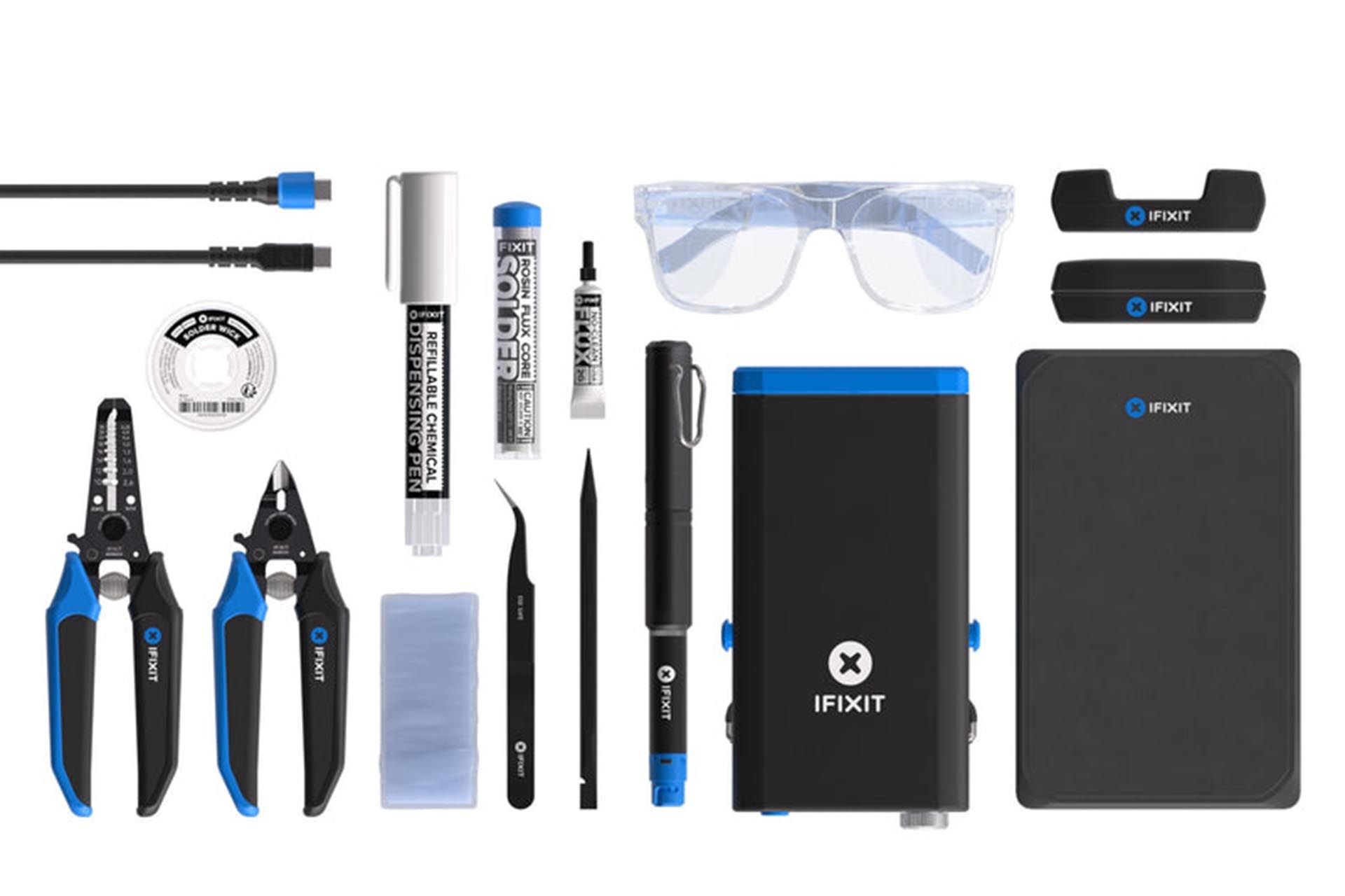 ابزار داخل کیت لحیم کاری iFixit