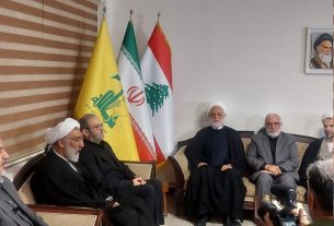 رئیس قوه قضائیه و پورمحمدی در دفتر حزبالله تهران برای تسلیت سید حسن نصرالله