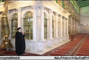 تصویری از نماز شهید رئیسی در مسجد جامع اموی دمشق + عکس